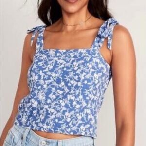 Old Navy Blue Floral Women's Top